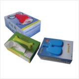 custom printed promotional tissue box with 3 dimensional element integrated