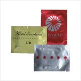 custom printed wet wipes personalised with logo on silver aluminium sachet