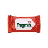Printed promotional mini flow-pack with 10 impregnated wet wipes