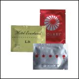 custom printed wet wipes personalised with logo on silver aluminium sachet