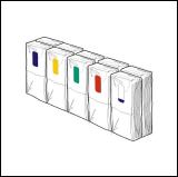 Various options of closing stickers for classic promotional pocket tissues